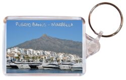 Puerto Banus - Marbella - Spain - Double Sided Large Keyring Key Fob Chain Ring Gift Present Souvenir S1