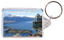 Queenstown - New Zealand - Double Sided Large Keyring Key Fob Chain Ring Gift Present Souvenir NZ3