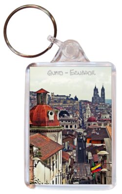 Quito - Ecuador - Double Sided Large Keyring Key Fob Chain Ring Gift Present Souvenir E2