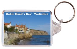 Robin Hood's Bay - Yorkshire - Double Sided Large Keyring Key Fob Chain Ring Gift Present Souvenir E1