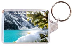 Canadian Rockies - Canada - Double Sided Large Keyring Key Fob Chain Ring Gift Present Souvenir C2