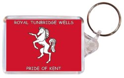 Royal Tunbridge Wells - Pride of Kent - Double Sided Large Keyring Key Fob Chain Ring Gift Present Souvenir E5