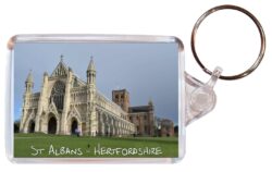 St Albans - Hertfordshire - Double Sided Large Keyring Key Fob Chain Ring Gift Present Souvenir E2