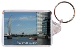 Salford Quays - Lancashire - Double Sided Large Keyring Key Fob Chain Ring Gift Present Souvenir E1