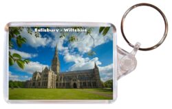 Salisbury Cathedral - Wiltshire - Double Sided Large Keyring Key Fob Chain Ring Gift Present Souvenir E3