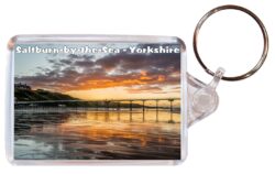 Saltburn by the Sea - Yorkshire - Double Sided Large Keyring Key Fob Chain Ring Gift Present Souvenir E1