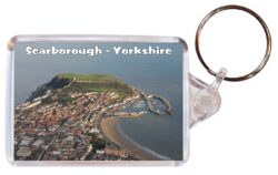 Scarborough - Yorkshire - Double Sided Large Keyring Key Fob Chain Ring Gift Present Souvenir E3