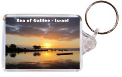 Sea of Galilee - Israel - Double Sided Large Keyring Key Fob Chain Ring Gift Present Souvenir I2