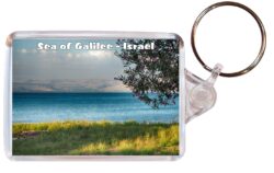 Sea of Galilee - Israel - Double Sided Large Keyring Key Fob Chain Ring Gift Present Souvenir I3