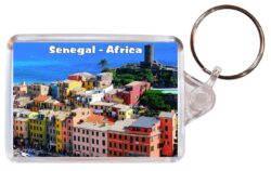Senegal - Africa - Double Sided Large Keyring Key Fob Chain Ring Gift Present Souvenir S1