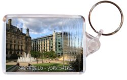 Sheffield - Yorkshire - Double Sided Large Keyring Key Fob Chain Ring Gift Present Souvenir E2