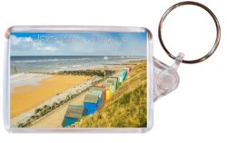 Sherringham - Norfolk - Double Sided Large Keyring Key Fob Chain Ring Gift Present Souvenir E1