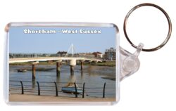 Shoreham - West Sussex - Double Sided Large Keyring Key Fob Chain Ring Gift Present Souvenir E2