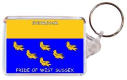 Shoreham - Pride of West Sussex - Double Sided Large Keyring Key Fob Chain Ring Gift Present Souvenir E5