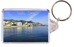 Sitges - Spain - Double Sided Large Keyring Key Fob Chain Ring Gift Present Souvenir S1