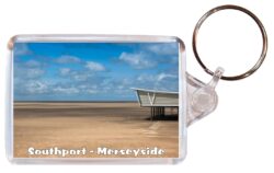Southport - Merseyside - Double Sided Large Keyring Key Fob Chain Ring Gift Present Souvenir E1