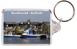 Southwold - Suffolk - Double Sided Large Keyring Key Fob Chain Ring Gift Present Souvenir E5