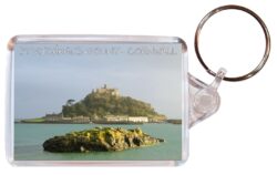 St Michaels Mount - Cornwall - Double Sided Large Keyring Key Fob Chain Ring Gift Present Souvenir E1