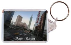 Taipei - Thailand - Double Sided Large Keyring Key Fob Chain Ring Gift Present Souvenir T1
