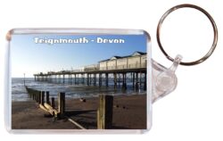 Teignmouth - Devon - Double Sided Large Keyring Key Fob Chain Ring Gift Present Souvenir E4