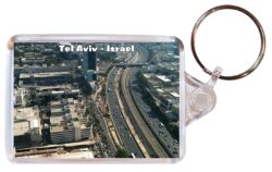 Tel Aviv - Israel - Double Sided Large Keyring Key Fob Chain Ring Gift Present Souvenir I3