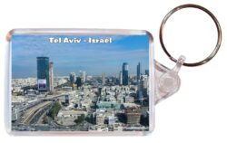 Tel Aviv - Israel - Double Sided Large Keyring Key Fob Chain Ring Gift Present Souvenir I4