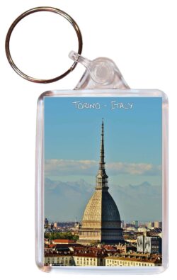 Torino - Italy - Double Sided Large Keyring Key Fob Chain Ring Gift Present Souvenir I2