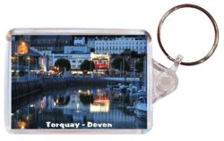Torquay - Devon - Double Sided Large Keyring Key Fob Chain Ring Gift Present Souvenir E2