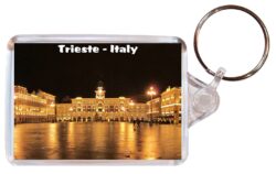 Trieste - Italy - Double Sided Large Keyring Key Fob Chain Ring Gift Present Souvenir I1