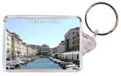 Trieste - Italy - Double Sided Large Keyring Key Fob Chain Ring Gift Present Souvenir I2