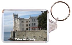 Trieste - Italy - Double Sided Large Keyring Key Fob Chain Ring Gift Present Souvenir I3