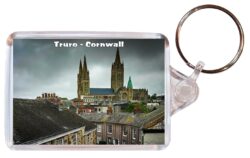 Truro - Cornwall - Double Sided Large Keyring Key Fob Chain Ring Gift Present Souvenir E2