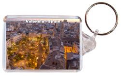Valencia - Spain - Double Sided Large Keyring Key Fob Chain Ring Gift Present Souvenir S5