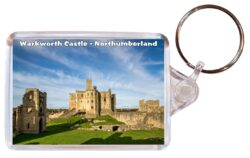 Warkworth Castle - Northumberland - Double Sided Large Keyring Key Fob Chain Ring Gift Present Souvenir E1