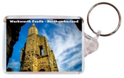 Warkworth Castle - Northumberland - Double Sided Large Keyring Key Fob Chain Ring Gift Present Souvenir E3