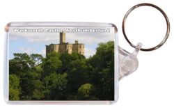 Warkworth Castle - Northumberland - Double Sided Large Keyring Key Fob Chain Ring Gift Present Souvenir E4