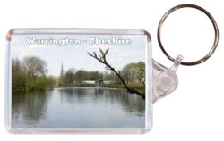 Warrington - Cheshire - Double Sided Large Keyring Key Fob Chain Ring Gift Present Souvenir E1