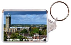 Warwick - Warwickshire - Double Sided Large Keyring Key Fob Chain Ring Gift Present Souvenir E3