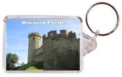 Warwick Castle - Warwickshire - Double Sided Large Keyring Key Fob Chain Ring Gift Present Souvenir E4