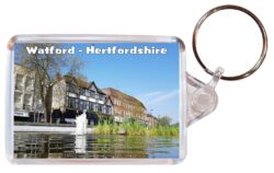 Watford - Hertfordshire - Double Sided Large Keyring Key Fob Chain Ring Gift Present Souvenir E3