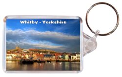 Whitby - Yorkshire - Double Sided Large Keyring Key Fob Chain Ring Gift Present Souvenir E6