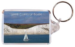 White Cliffs of Dover - Kent - Double Sided Large Keyring Key Fob Chain Ring Gift Present Souvenir E1