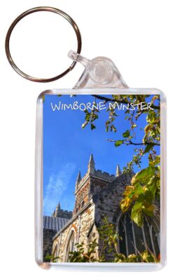Wimborne Minster - Dorset - Double Sided Large Keyring Key Fob Chain Ring Gift Present Souvenir E1