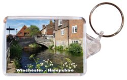 Winchester Cathedral - Hampshire - Double Sided Large Keyring Key Fob Chain Ring Gift Present Souvenir E6