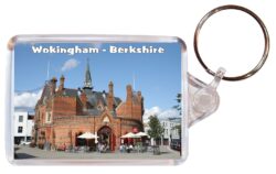 Wokingham - Berkshire - Double Sided Large Keyring Key Fob Chain Ring Gift Present Souvenir E1
