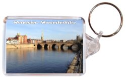 Worcester - Worcestershire - Double Sided Large Keyring Key Fob Chain Ring Gift Present Souvenir E2