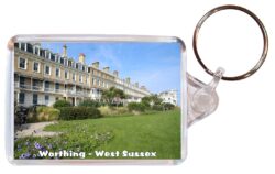 Worthing - West Sussex - Double Sided Large Keyring Key Fob Chain Ring Gift Present Souvenir E1