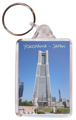 Yokohama - Japan - Double Sided Large Keyring Key Fob Chain Ring Gift Present Souvenir J1