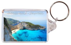 Navagio Beach - Zakynthos - Greece - Double Sided Large Keyring Key Fob Chain Ring Gift Present Souvenir G1