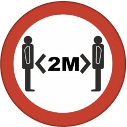 2m Distance - Safety - 59mm Badge/Badges Quote Message Stay at Home Virus Health two metre